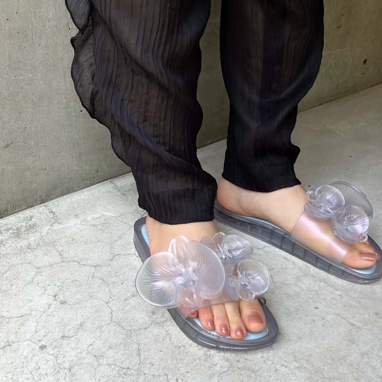 メリッサ melissa MELISSA BEACH SLIDE FLOWER + Y.PROJECT AD （GLASS）