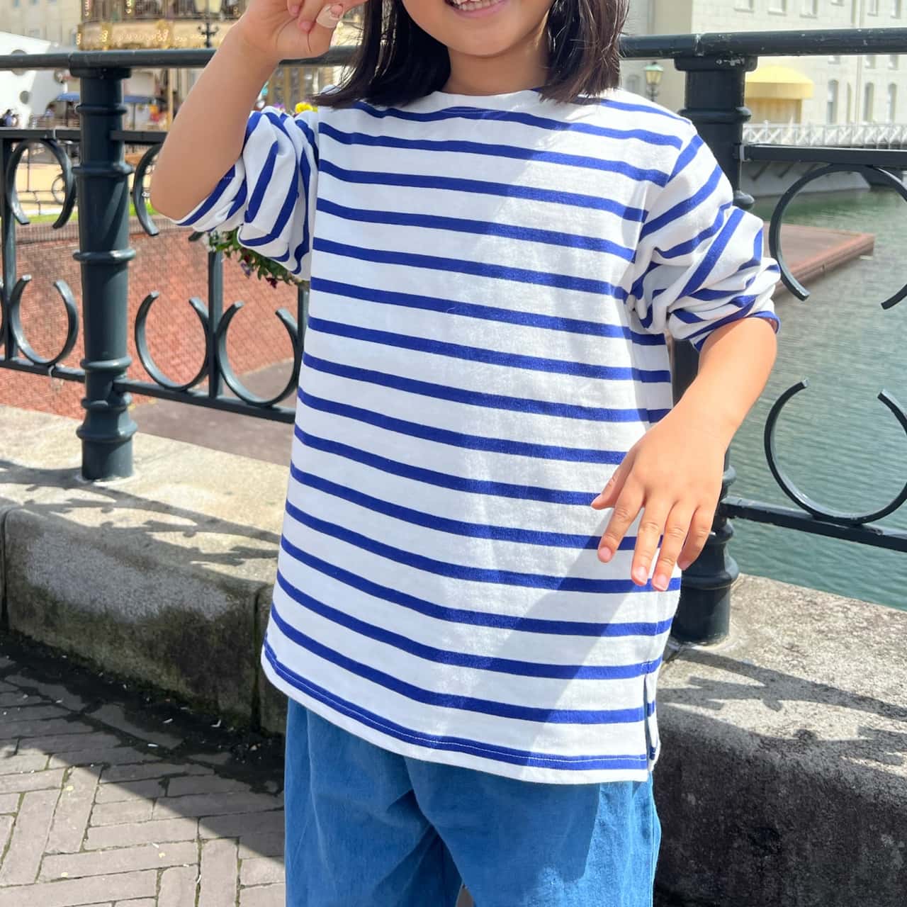 【OMNES】キッズ 10番単ボーダー長袖Tシャツ 子供服 子ども服 トップス カジュアル カットソー 100cm 110cm 120cm 130cm 140cm HAPTIC ハプティック オムクロ PURPLE LABEL オムネスパープルレーベル