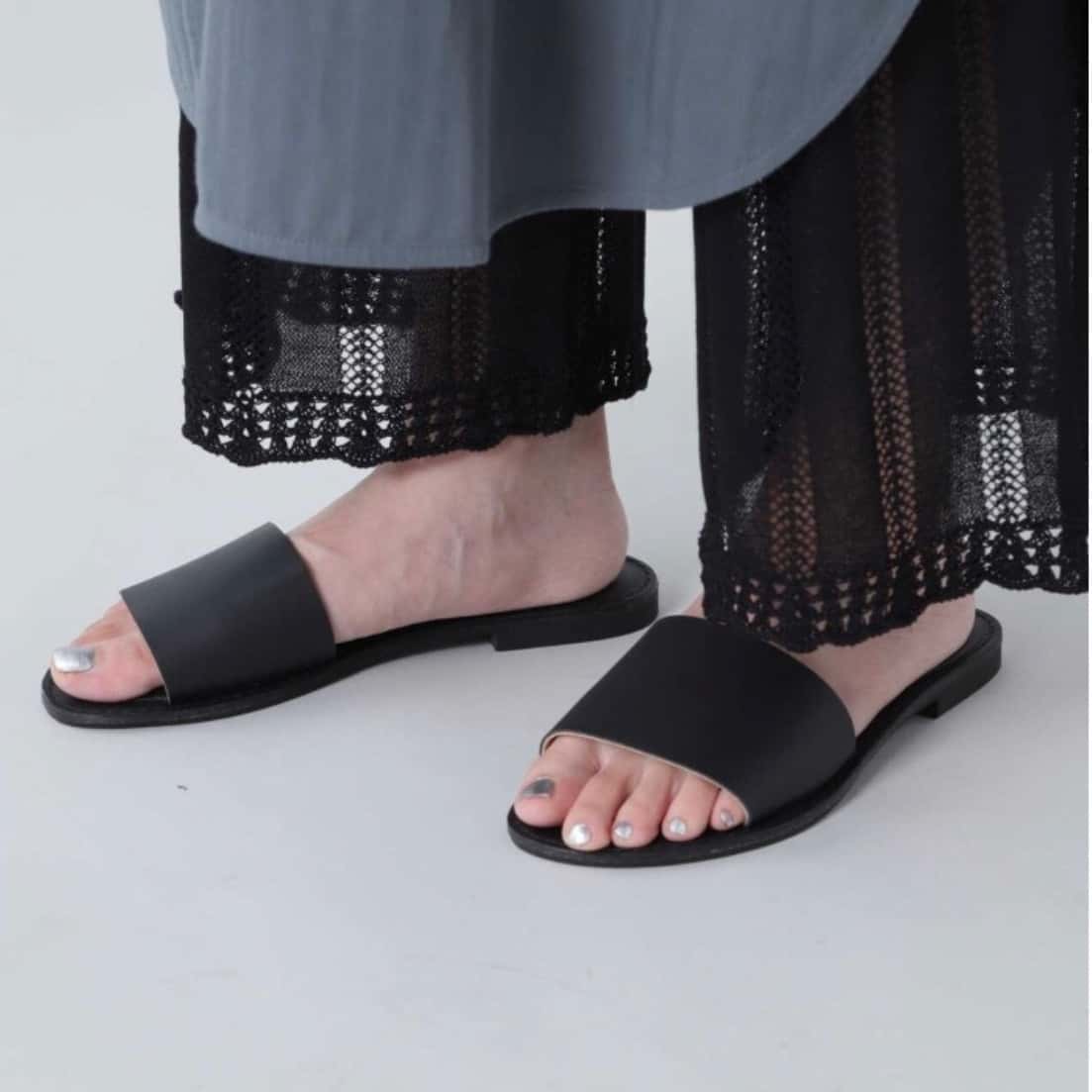 【SALE／50%OFF】ROSE BUD フラットサンダル ローズバッド シューズ サンダル/ミュール ブラック グリーン オレンジ【送料無料】