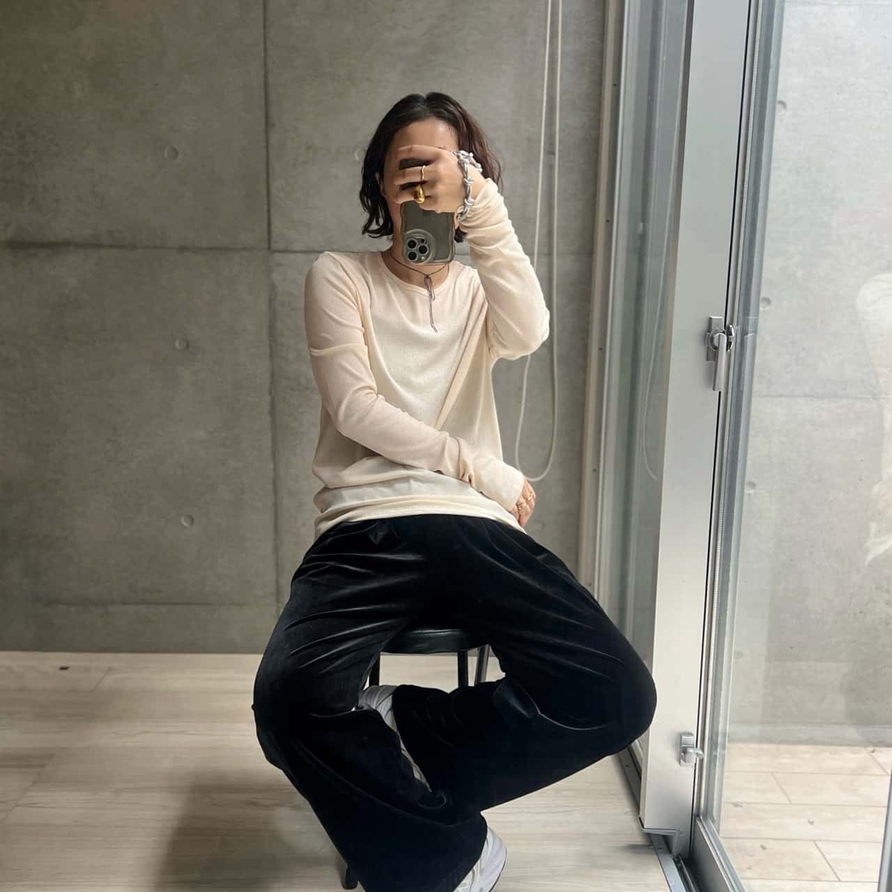 61%OFF【期間限定：1枚990円！3枚購入クーポンで】シアー ロンT リブ レイヤード シースルー 袖クシュ トップス tシャツ 長袖 シアートップス レイヤードネック ヘンリーネック Uネック 体型カバー【 リブシアーロンT 】シースルー トップス