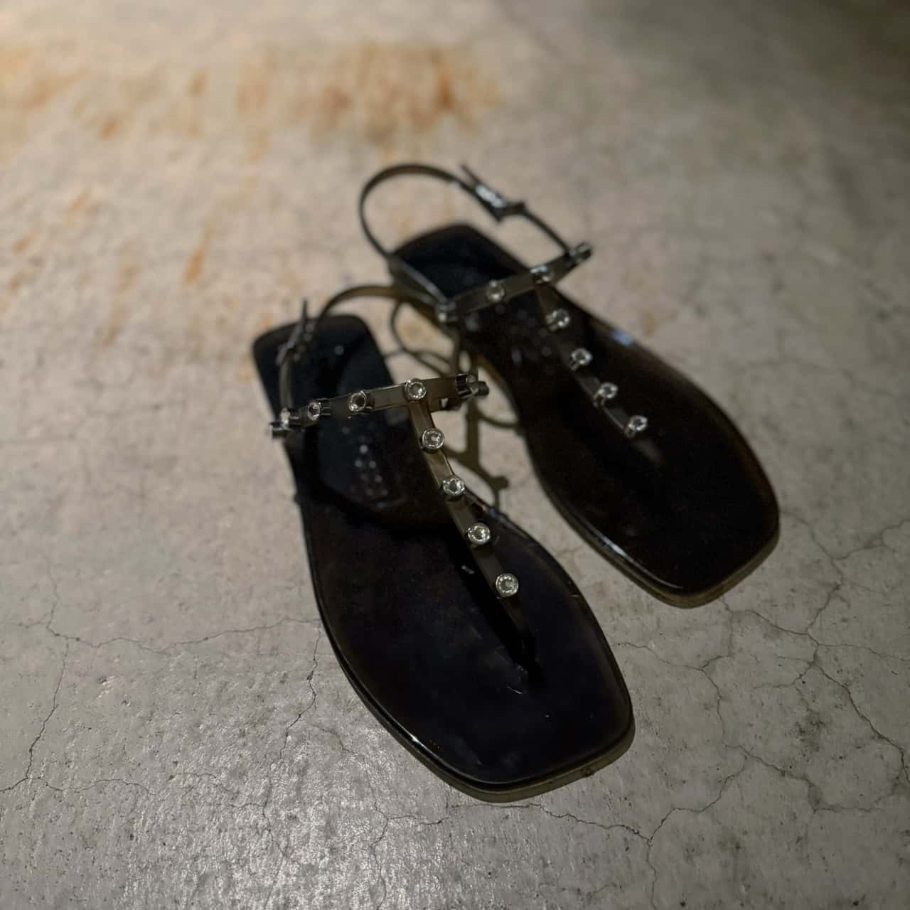 【10％OFFクーポン対象・6/19-18時～】Sergio Rossi セルジオロッシ サンダル SR JELLY 015 ジェリー B01050 MFI630 レディース クリスタル ビジュー フラット 靴 カラー2色【cp_ten】