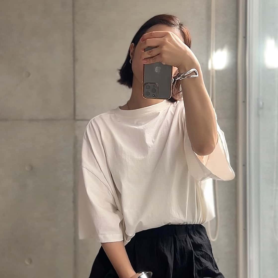 オーバーサイズ Tシャツ 半袖 接触冷感 レディース ゆったり ひんやり USAコットン トップス 綿混 シンプル おしゃれ オーガニックコットン 25S/S 春 夏 秋 M L サイズ 洗濯可 for/c フォーシー【メール便可】