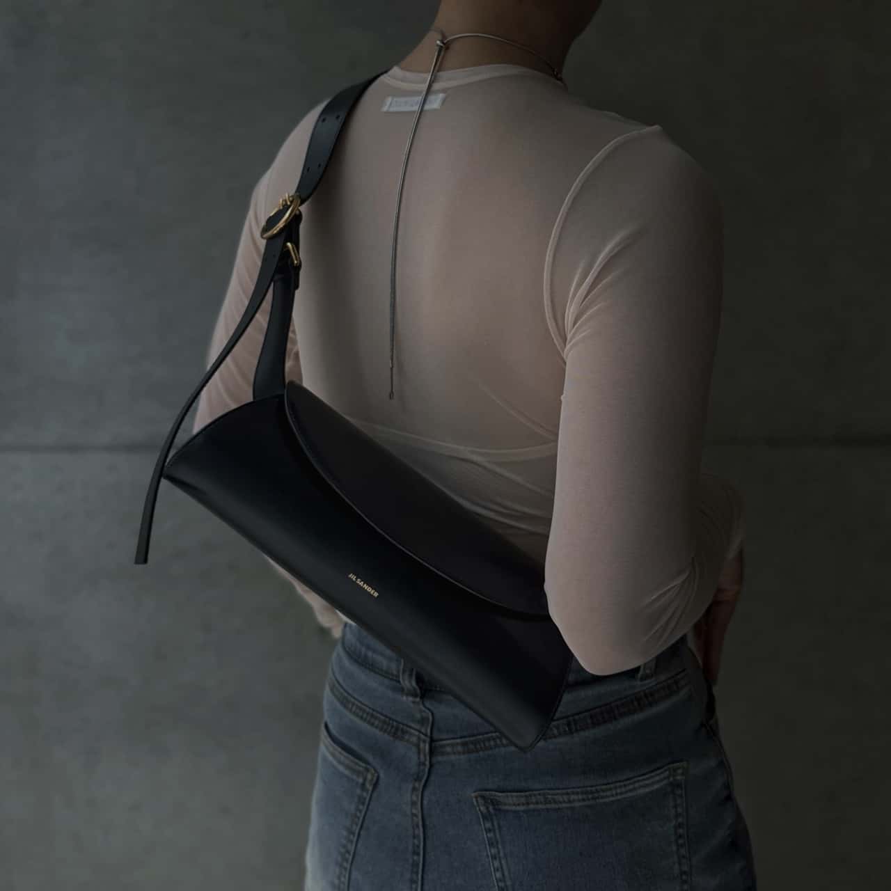 【訳あり】【アウトレット】ジルサンダー JIL SANDER ショルダーバッグ ブラック レディース CANNOLO SMALL カンノーロ【返品交換不可】