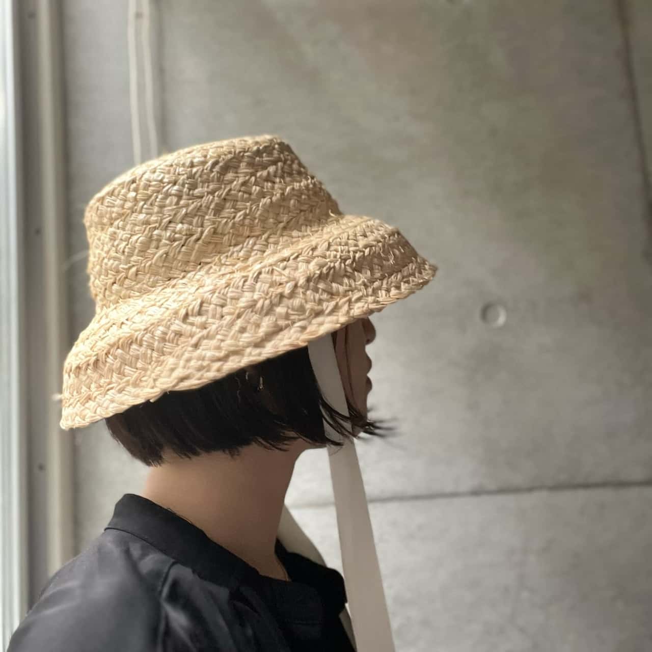 ラフィアバケットハット キッズ 帽子 麦わら帽子 リボン ストローハット 子供 女の子 男の子 日焼け防止 夏 ナチュラル素材 ラフィア素材 おしゃれ 可愛い シンプル