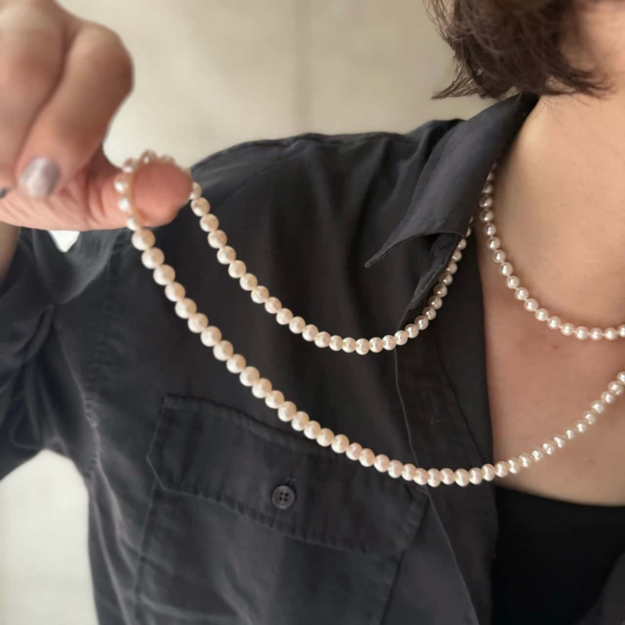 パールネックレス ロング 2連【全品ポイント10倍! 要エントリー 淡水真珠 専門店】二連 金属アレルギー対応 冠婚葬祭 カジュアル 淡水パール ネックレス パールネックレス 120センチ 入学式 卒業式 入園式 卒園式 パールネックレス カジュアル フォーマル パーティー