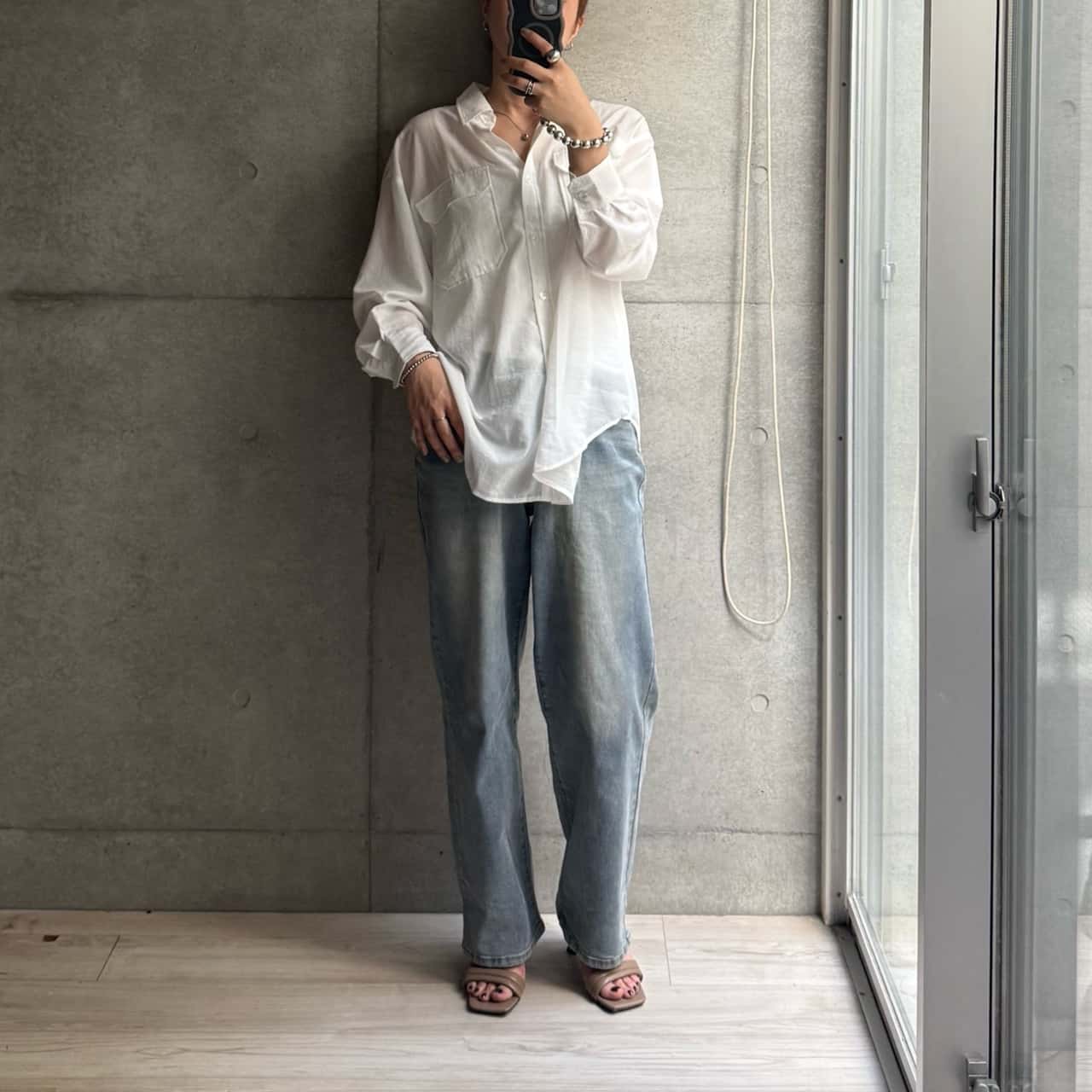 【MAX20%オフクーポン】 CHAN ME チャンミ ウエストボタンデニムワイドパンツ レディース 26春夏 ストレッチ 全8色 ロング丈/ショート丈 XS/S/M/L/LL
