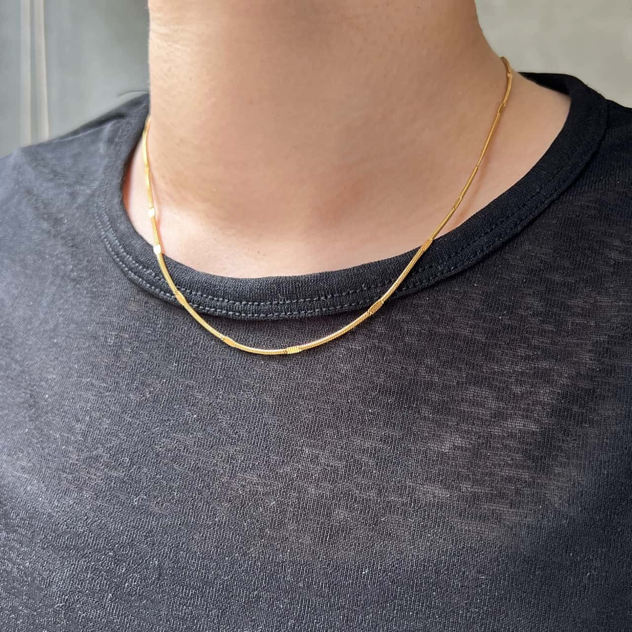 ネックレス ステーションチェーン フラット 45cm 55cm ディース ハワイアン サージカルステンレス ステンレス つけっぱなし シルバー ゴールド k18 仕上 ニッケルフリー アクセサリー 金属アレルギー 対応 誕生日プレゼント レディース シンプル ジュエリー kikiya