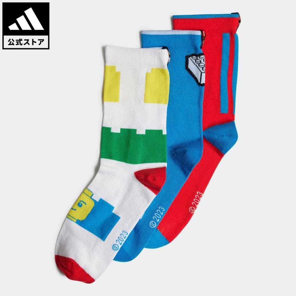 【公式】アディダス adidas 返品可 ジム・トレーニング adidas × Classic LEGO ソックス 3足組 キッズ／子供用 アクセサリー ソックス・靴下 クルーソックス HT6360 p1204