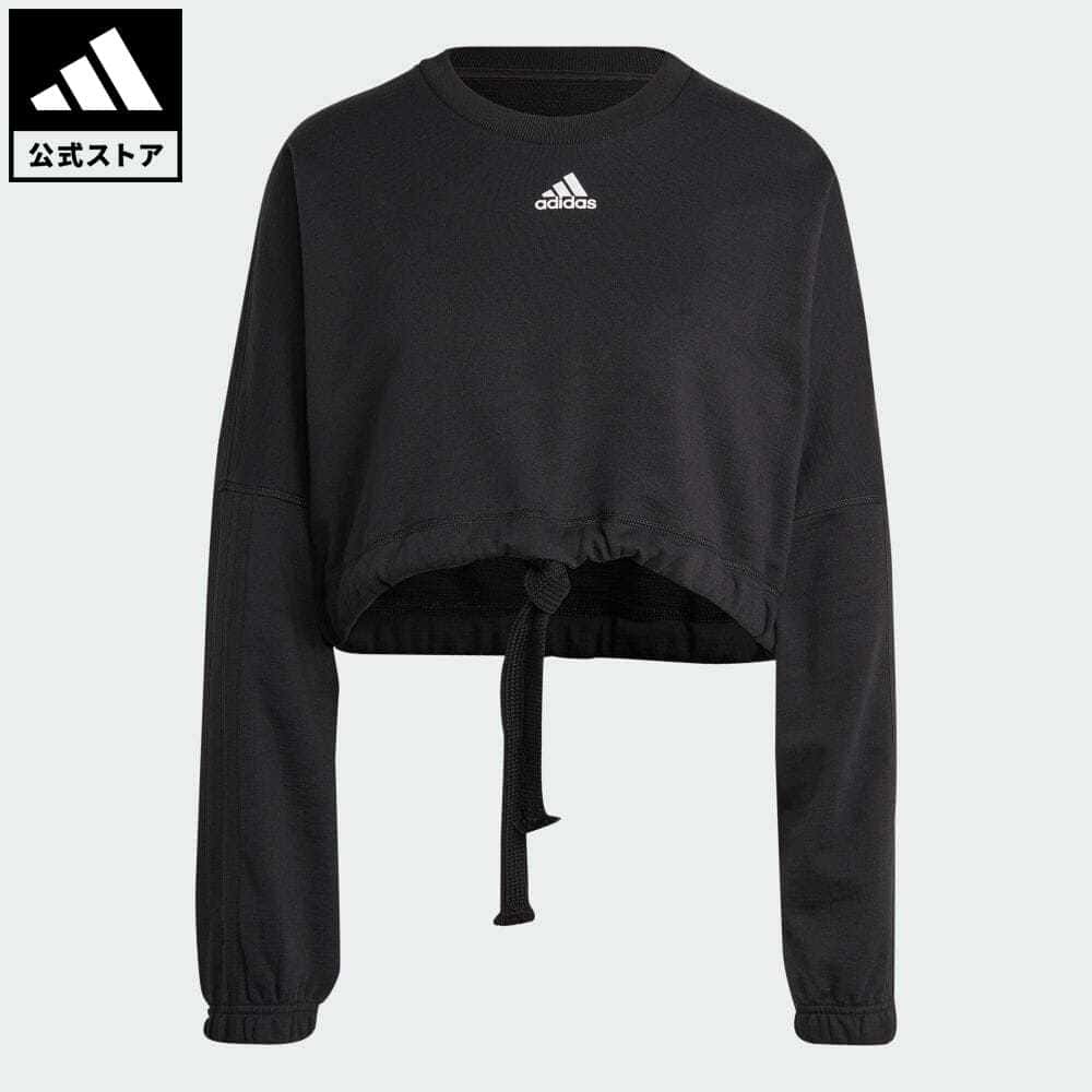 【公式】アディダス adidas 返品可 ダンス クロップ バーサタイル スウェット スポーツウェア レディース ウェア・服 トップス スウェット（トレーナー） 黒 ブラック IC6624