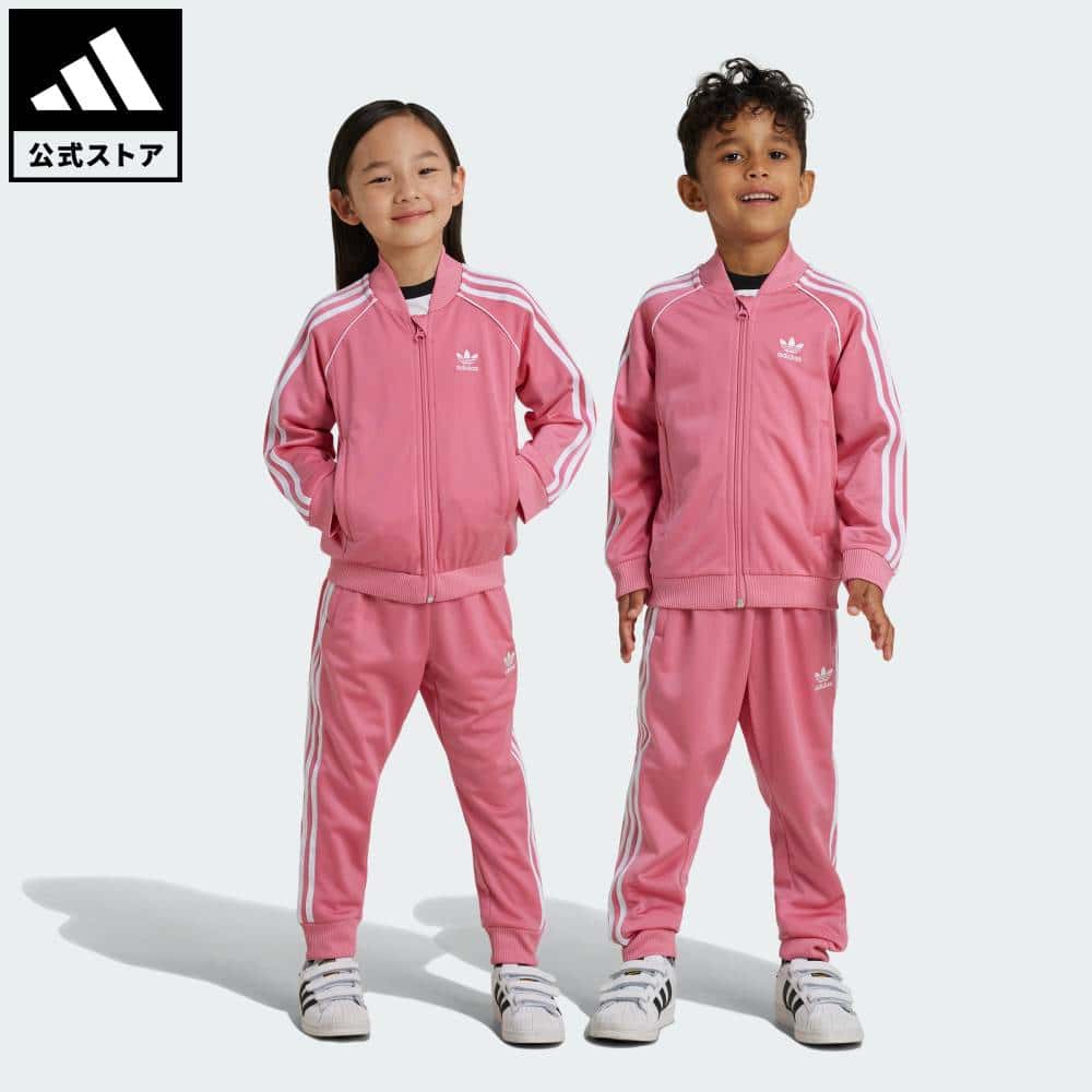 【公式】アディダス adidas 返品可 ライフスタイル アディカラーSSTトラックスーツ キッズ オリジナルス キッズ／子供用 ウェア・服 ジャージ ピンク IY4797 上下