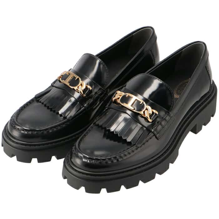 トッズ TOD'S タッセルローファー メタル Tチェーン ビーフロールローファー レディース 靴 XXW08J0GF80 SHA B999