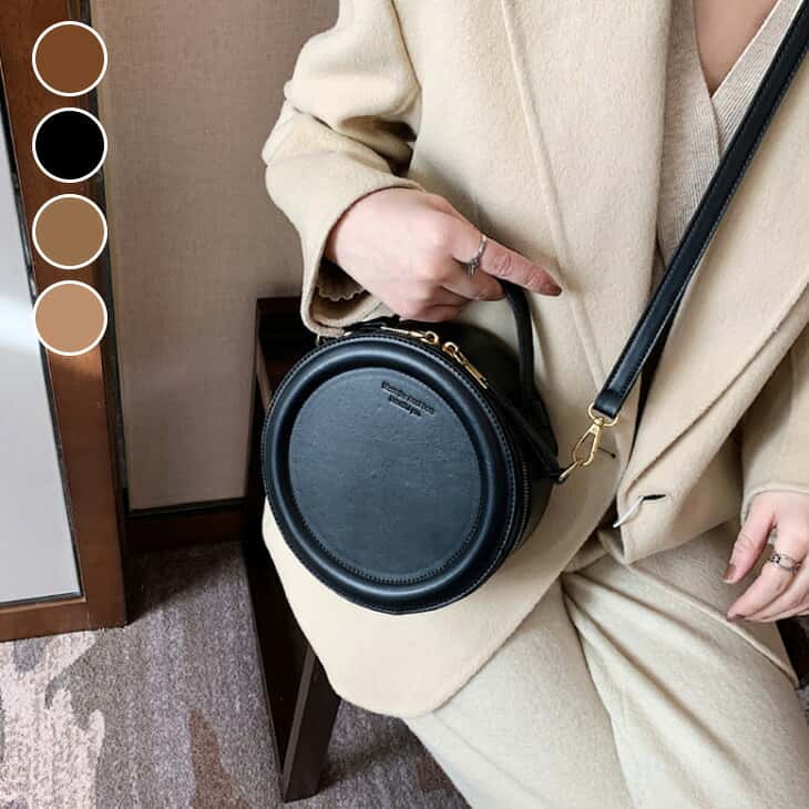 ラウンドショルダーバッグ ハンド トート コンパクト 2WAY 丸形 軽量 シンプル 可愛い デート おすすめ おしゃれ レディース トレンド 人気 プチプラ 韓国ファッション 2026春夏新作 【akb503-072】【予約販売：15-20日】【送料無料】宅込