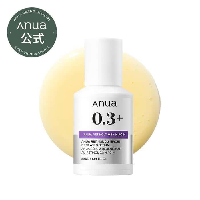 ★15％OFFスタートクーポン有★＼2026上半期ベスコス／【Anua公式】【レチノール0.3ナイアシンリニューイングセラム 30ml】美容液 セラム レチノール ナイアシンアミド 肌バリア くすみ 乾燥トラブルケア ハリ キメ 韓国コスメ アヌア anua