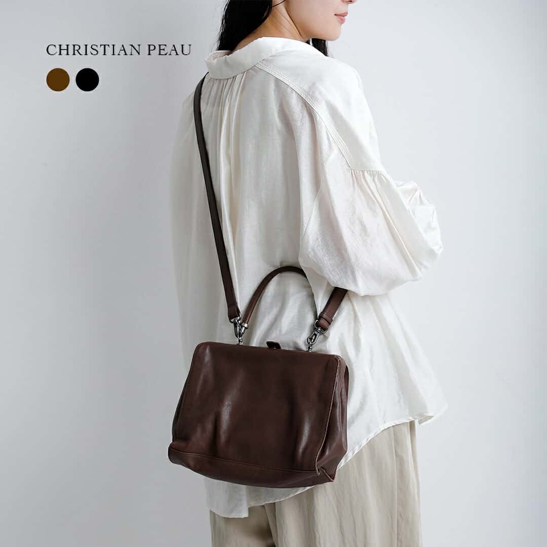 CHRISTIAN PEAU クリスチャンポー 2way レザー ショルダー ポーチ Mサイズ 06435-2-cp-2way レディース