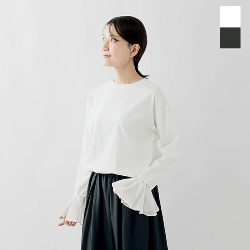 FIL DE FER フィルデフェール コットン 40/2天竺 フレアスリーブ プルオーバー 10-1-08-219-5-2 レディース