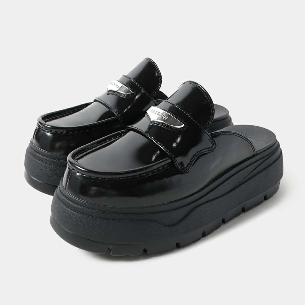 [クーポン＆P2倍！]NIKE ナイキ ウィメンズ ジョーダン ミュール サンダル ローファー W JORDAN MULE SE BLACK/METALLIC ( ブラック 黒 厚底 レザー レディース HJ4292-001 )