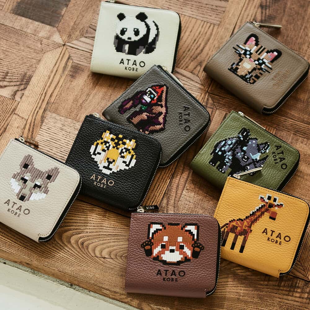 【ATAO公式】チェス・SAFARILAND ATAO18周年記念 SAFARILANDシリーズ チェス(CHESS) ミニ財布 刺繍 日本製 手のひらサイズのミニ財布 ユニセックス 人気ミニ財布 ポケットサイズ 牛革 アニマルデザイン 撥水レザー ジェンダーフリー 秋財布 ギフト
