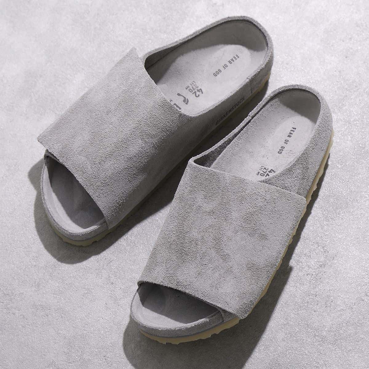 FEAR OF GOD × BIRKENSTOCK 1774 コラボ サンダル Los Feliz Slide Sandal 1024765 レザー カーフスエード EVA フラット 靴 CEMENT