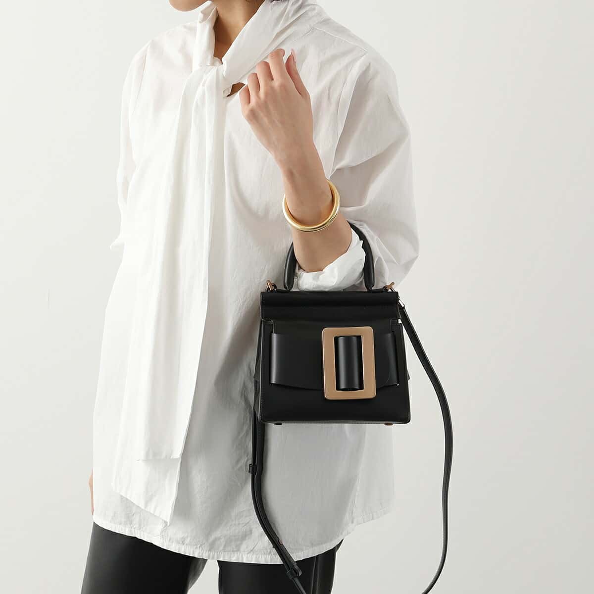 BOYY ボーイ ハンドバッグ KARL 19 レディース レザー バックル ベルト ショルダーバッグ ハンドルバッグ メタル 鞄 BLACK