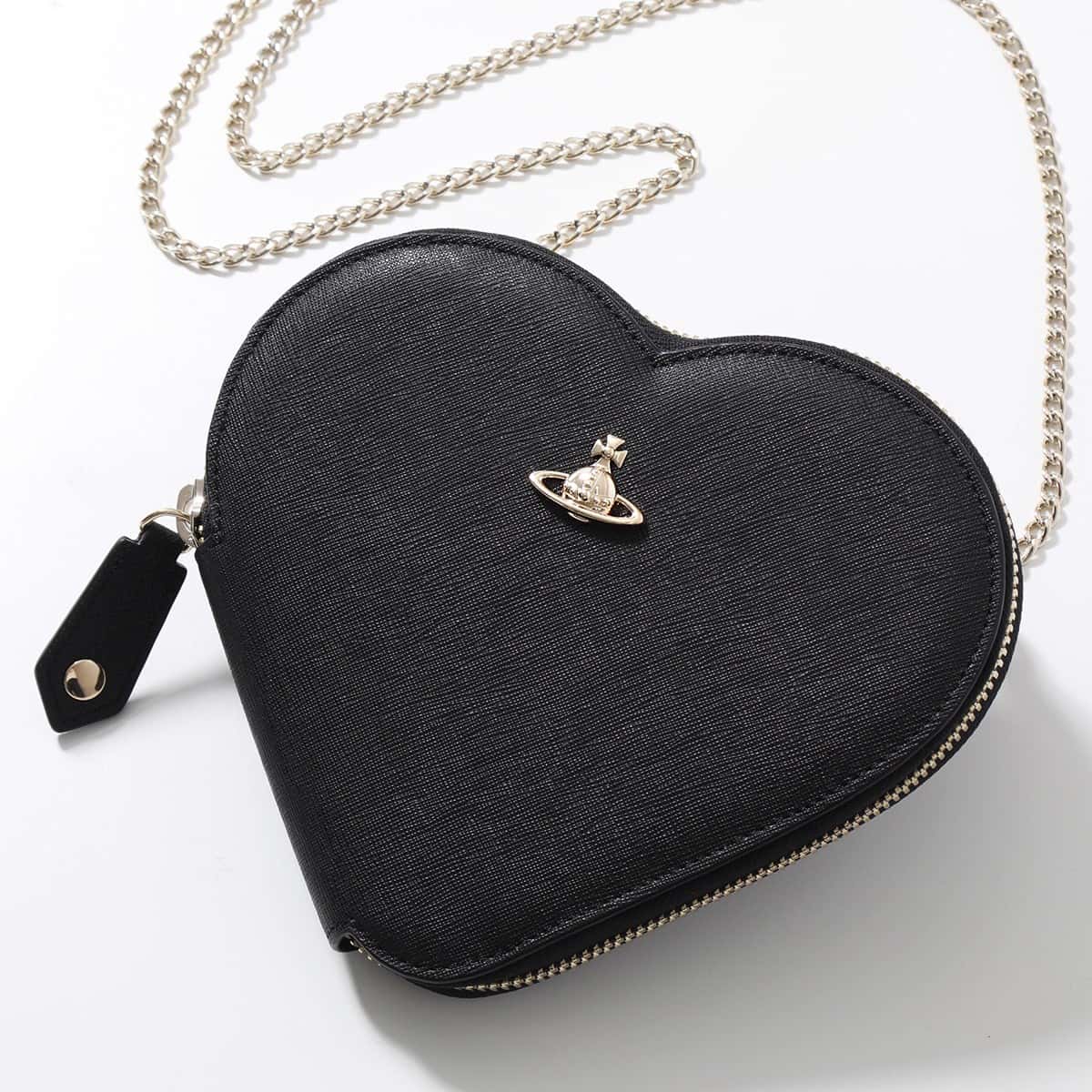 VivienneWestwood ヴィヴィアンウエストウッド ショルダーバッグ NEW HEART CROSSBODY ハート 58010001W S000B レディース サフィアーノ レザー チェーン 鞄 N402