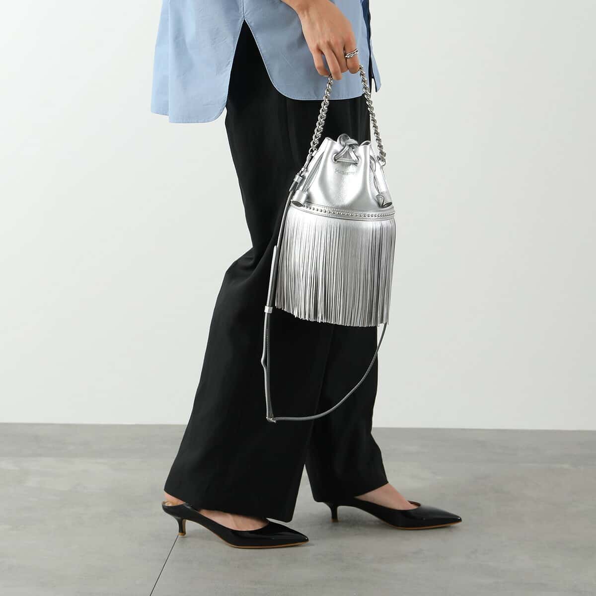 J&M DAVIDSON ミディアム フリンジ カーニバル MEDIUM FRINGE CARNIVAL WITH STUDS LMDC-1XX-MCMN レディース ショルダーバッグ 鞄 110S/SILVER
