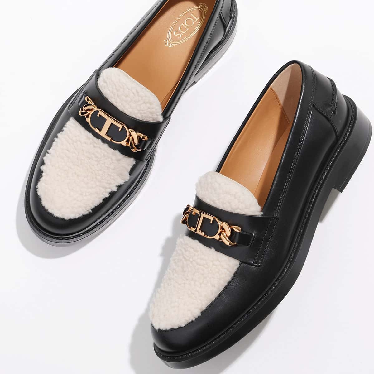 TODS トッズ ローファー T TIMELESS Tタイムレス XXW59C0HN3099A レディース ボア ムートン レザー シューズ 靴 1193/NERO
