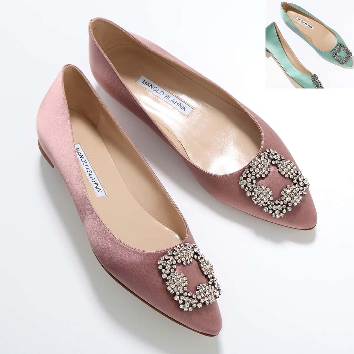 MANOLO BLAHNIK マノロブラニク パンプス HANGISIFLAT FMC CLC SATIN 010 ハンギシフラット サテン 9XX-0348 9XX-0347 9XX-0349レディース 靴