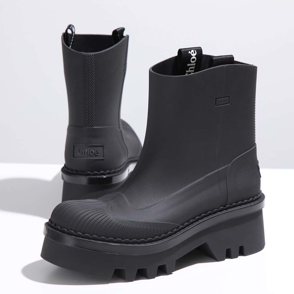 Chloe クロエ レインブーツ RAINA レイナ CHC23A904FP レディース ロゴ ラウンドトゥ ラバー シューズ 靴 001/Black