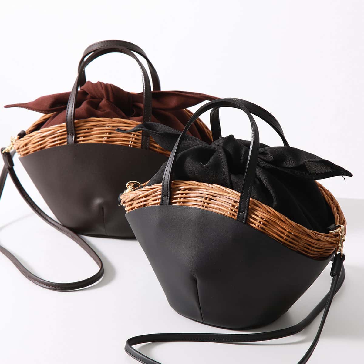 【15％OFFクーポン対象・6/19-18時～】BAGMATI バグマティ ショルダーバッグ BBK23 SS10 レディース ハンドバッグ かごバッグ ウィッカー×レザー 鞄 カラー2色【cp_fifte】