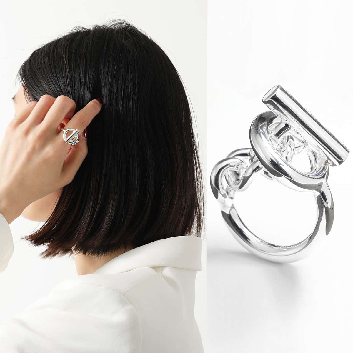 【最大2万円OFFクーポン対象・6/20～6/21限定】HERMES エルメス リング クロワゼット GM CROISETTE H104587B Chaine d'ancre シェーヌダンクル レディース アクセサリー 指輪 silver925 シルバー【dc_kikaku】