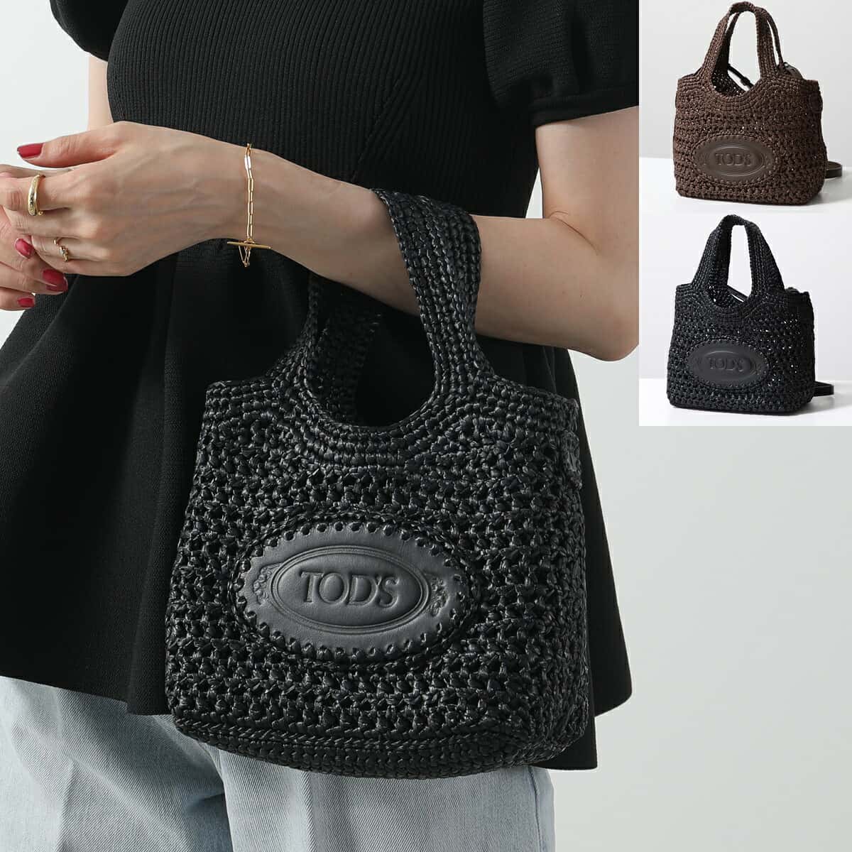 TODS トッズ かごバッグ XBWEBLF0100RGM レディース ラフィア レザー ショルダーバッグ ハンドバッグ 鞄 カラー2色 XBWEBLF0100RGMB999