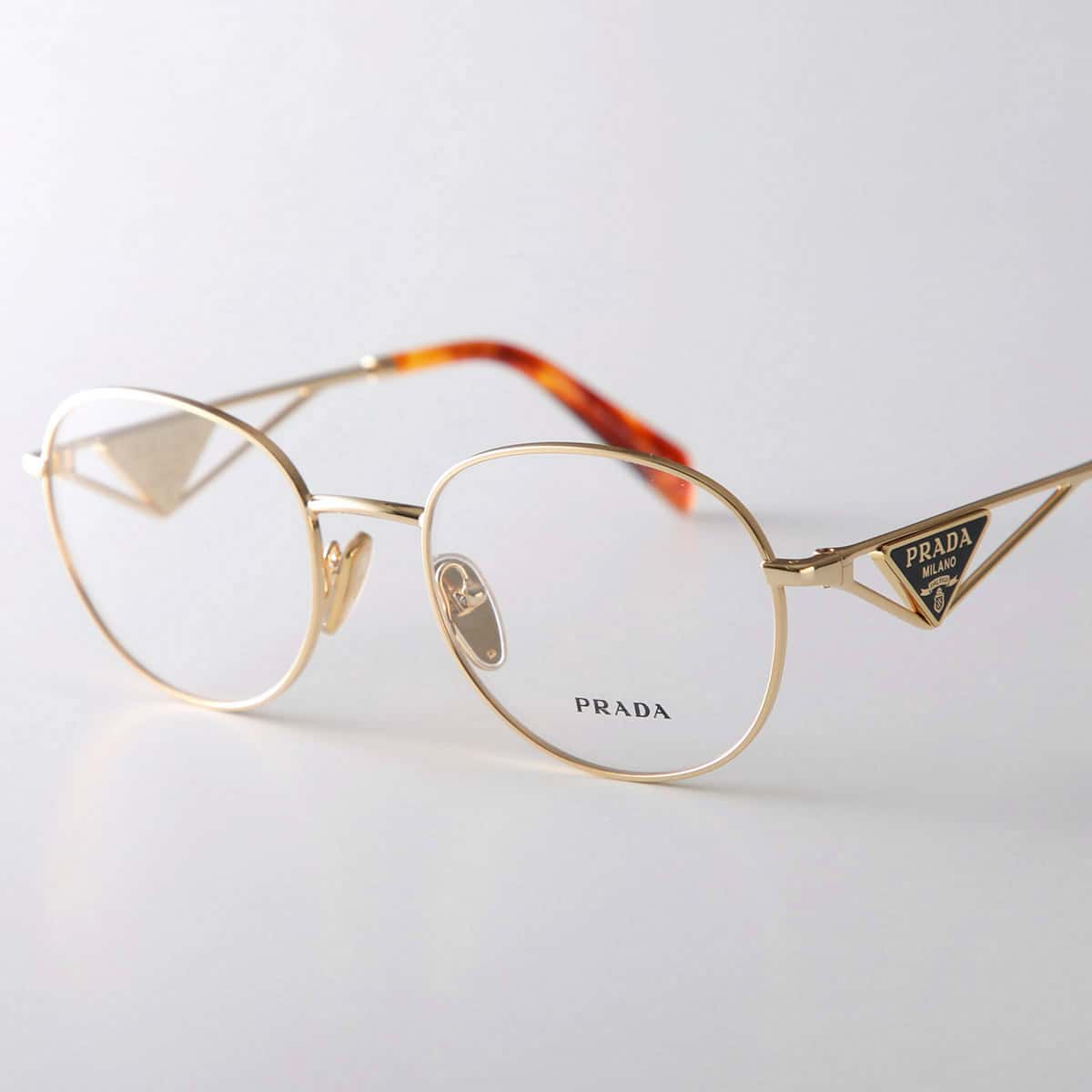 PRADA プラダ メガネ VPR A50 レディース ボストン型 メタルフレーム 細フレーム フルリム クリングスタイプ めがね 眼鏡 トライアングルロゴ 5AK-1O1【箱B】