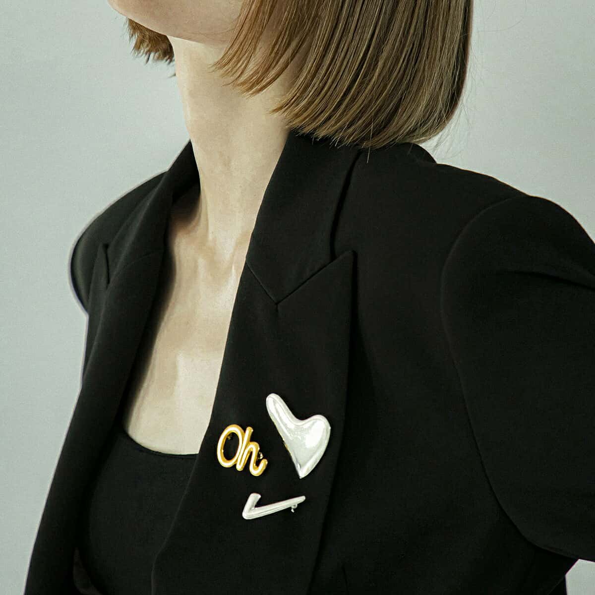 LAPUIS ラピュイ ブローチ 3set brooch 254-220119 レディース 3個セット ブラス ピンバッチ ハート アクセサリー 1
