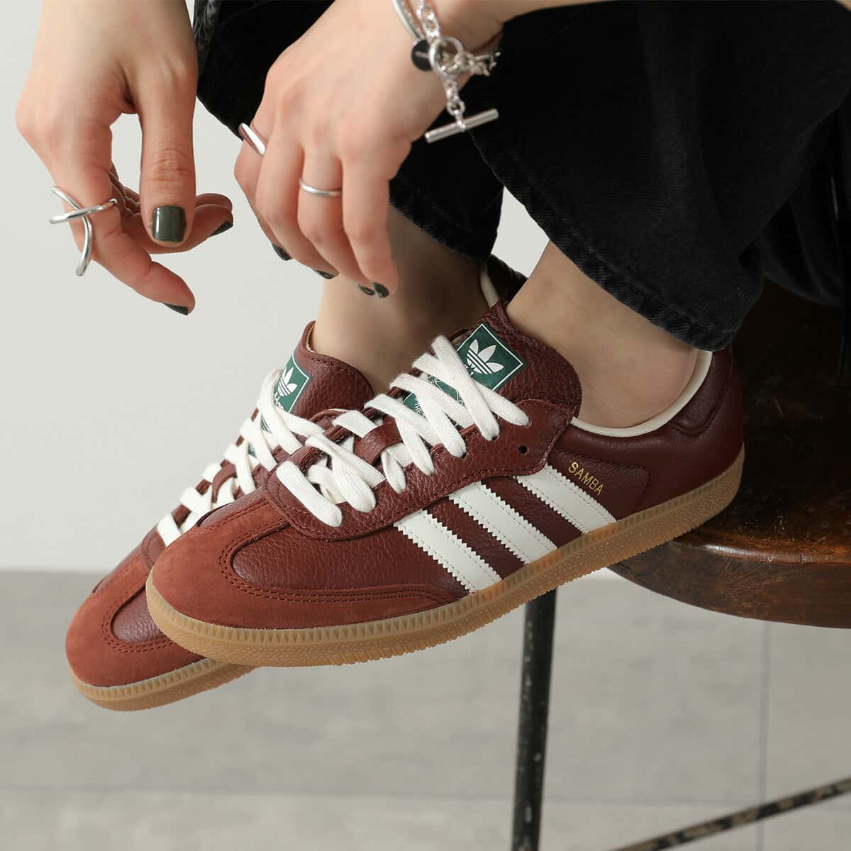 adidas Originals アディダスオリジナルス スニーカー SAMBA OG サンバ JR0892 レディース レザー ローカット ロゴ シューズ 靴 FOXBRN/OWHITE