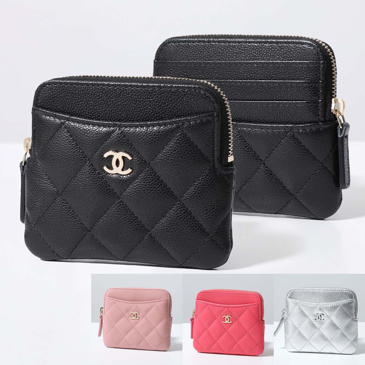 CHANEL シャネル コインケース AP2061 B10583 B23404 MATELASSE マトラッセ レディース キャビアスキン ココマーク カードケ ース フラグメントケース ミニ財布