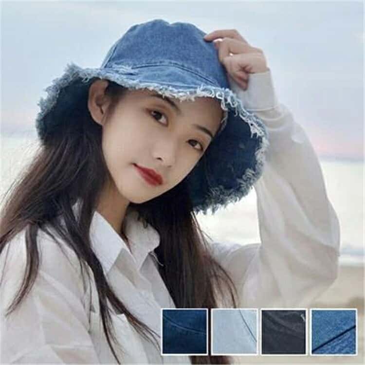 帽子 ハット 折りたたみ デニム バケットハット 春夏 アウトドア 紫外線対策 コンパクト つば広 フリンジ ダメージ加工 おしゃれ きれいめ かっこいい カジュアル レディース シンプル 旅行 UVカット 小顔