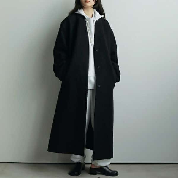 【SALE】【セール】【40%オフ】【即納】ànuke アンヌーク anuke2025fw 2025Fall/Winter 秋冬Collarless Cocoon Coat カラーレスコクーンコート 62520003 船曳ひろみ【2025FW新作】≪11月16日入荷≫