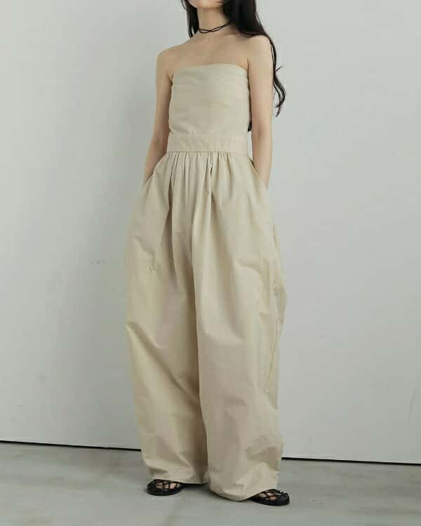 【SALE】【セール】【40%オフ】【即納】ànuke アンヌーク anuke2025fw 2025Fall/Winter 秋冬Wide Bare Combinaison ワイドベアコンビネゾン 62520316 船曳ひろみ【2025FW新作】