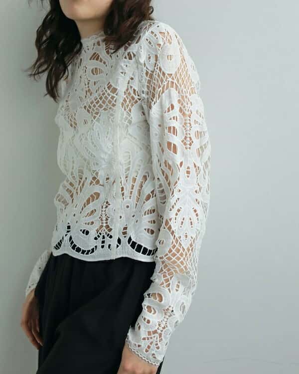 【即納】ànuke アンヌーク anukePanel Lace Blouse パネルレースブラウス 62520402 船曳ひろみ
