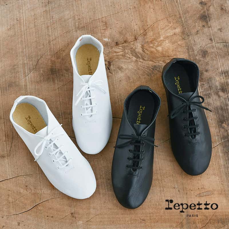 【一部サイズセール中】 レペット repetto ジャズ バレエシューズ レースアップ ダンスシューズ レディース カーフレザー ブラック ホワイト JAZZ 靴 送料無料 _ss02