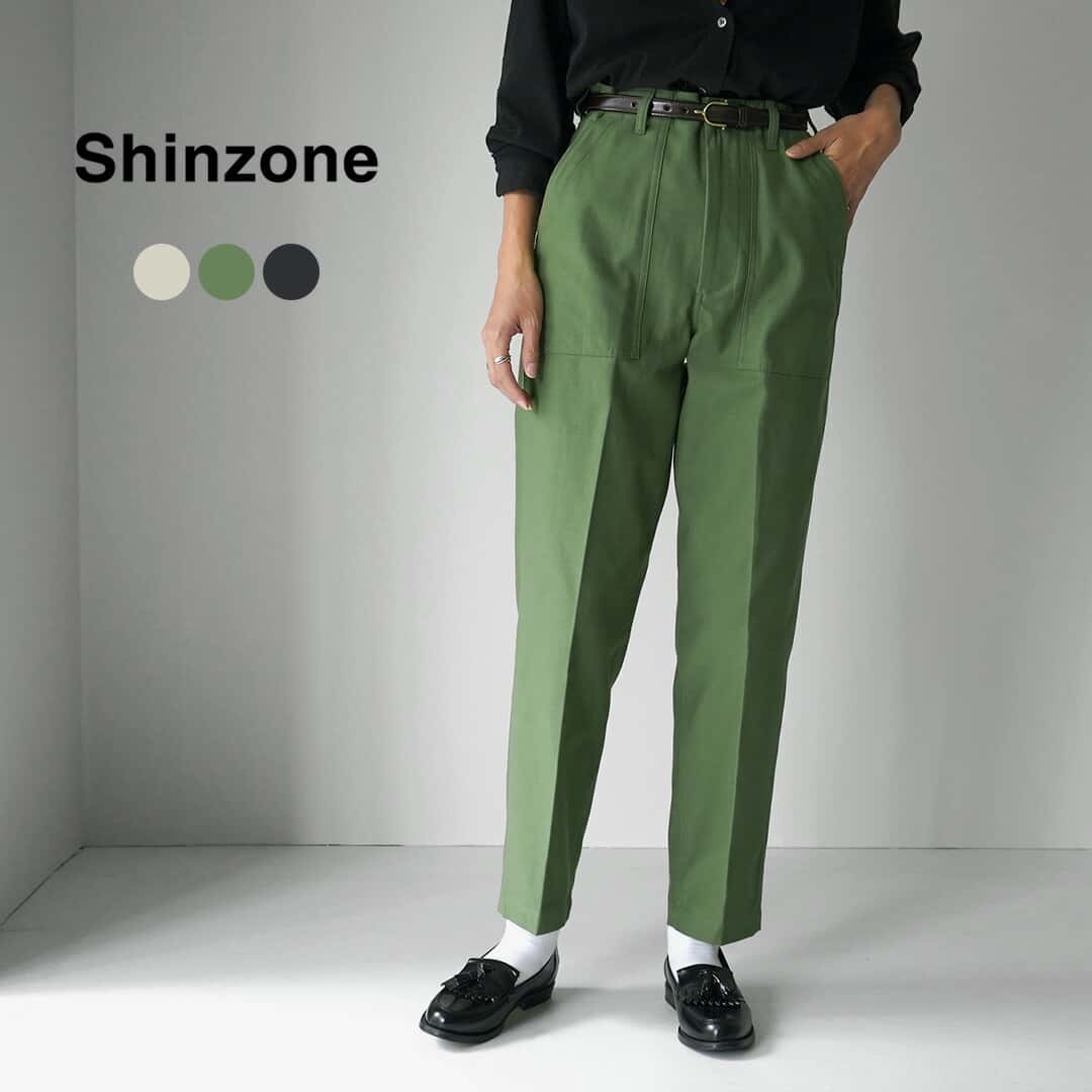 【10％OFFクーポン対象】【動画あり】SHINZONE（シンゾーン） べイカーパンツ 15AMSPA18 / レディース ボトムス ワイドパンツ 綿 コットン 無地 日本製 BAKER PANTS / szes