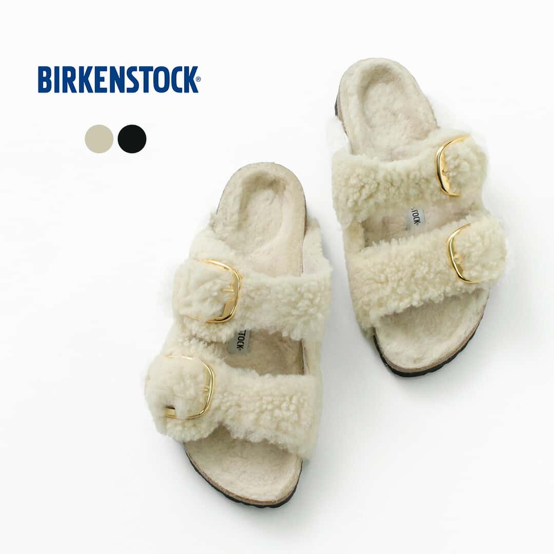 【30％OFF】BIRKENSTOCK（ビルケンシュトック） アリゾナ ビッグバックル テディー リベット / ファー サンダル レディース ストラップ ラムスキンボア ARIZONA BIG BUCKLE TEDDY RIVET FUR【セール】
