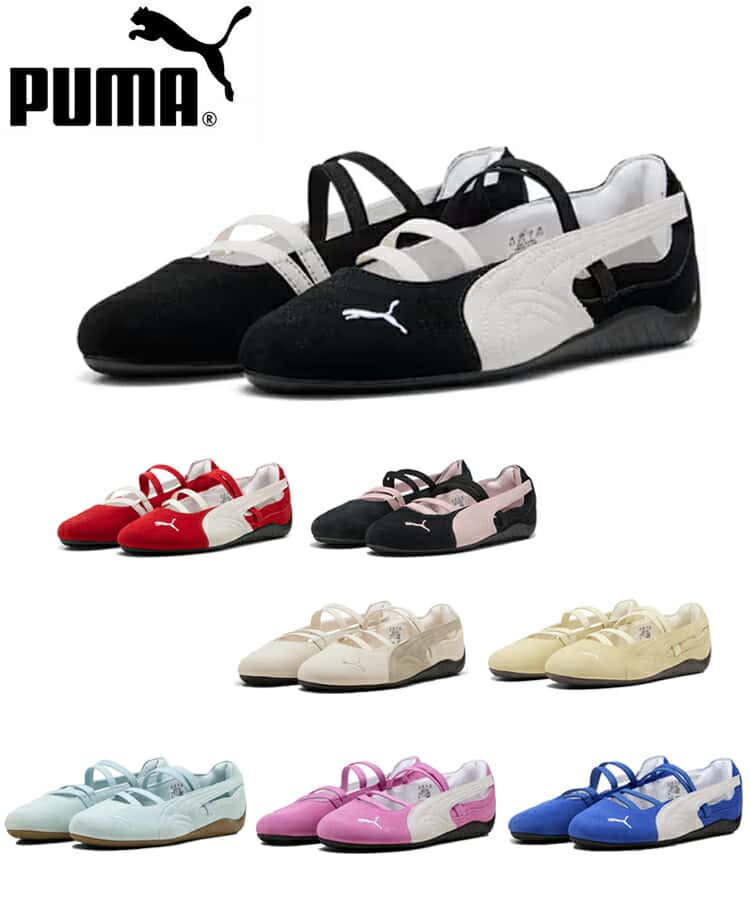 プーマ PUMA シューズ スニーカー ウィメンズ スピードキャット バレエ SPEEDCAT BALLET SD WNS 401287 ローカット ブラック レッド バレエコア バレエシューズ ストラップ 正規品 靴 レーシングシューズ プーマキャット 人気