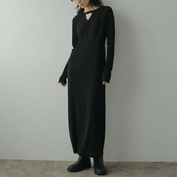 【SALE30%OFF】 【即納】 アンヌーク anuke 2024FallWinter ワンピース Soft Jersey Dress ソフトジャージードレス ロング丈 長袖 24秋冬 62420309