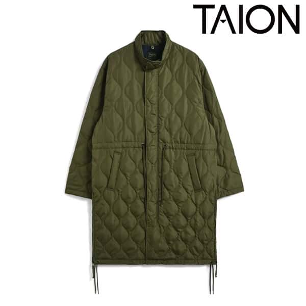 【SALE20%OFF】【即納】TAION タイオン アウター ミリタリーフライフロントダウンコート 長袖 ダウン コート ミドル丈 w113ml-1long