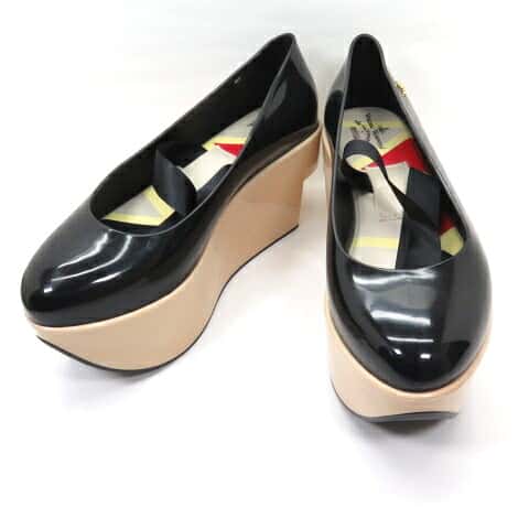 Vivienne Westwood Anglomania　×　Melissa　ヴィヴィアンウエストウッド　アングロマニア　メリッサ　コラボレーション　ロッキンホース・バレリーナ　ブラック　26.5cm 【中古】【139 スニーカー】【四日市 併売品】【139-220415-05OH】