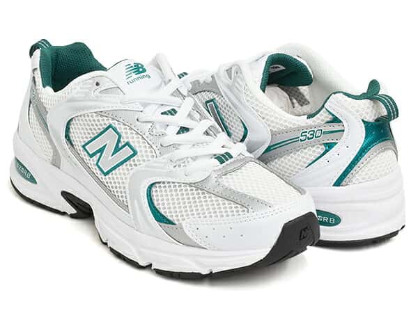 NEW BALANCE MR530 AB【ニューバランス 530】【ランニング レトロ カジュアル Y2K シューズ スニーカー Dワイズ】【メンズ ウィメンズ レディース ユニセックス ホワイト グリーン】WHITE / METALLIC SILVER / GREEN (WIDTH:D)