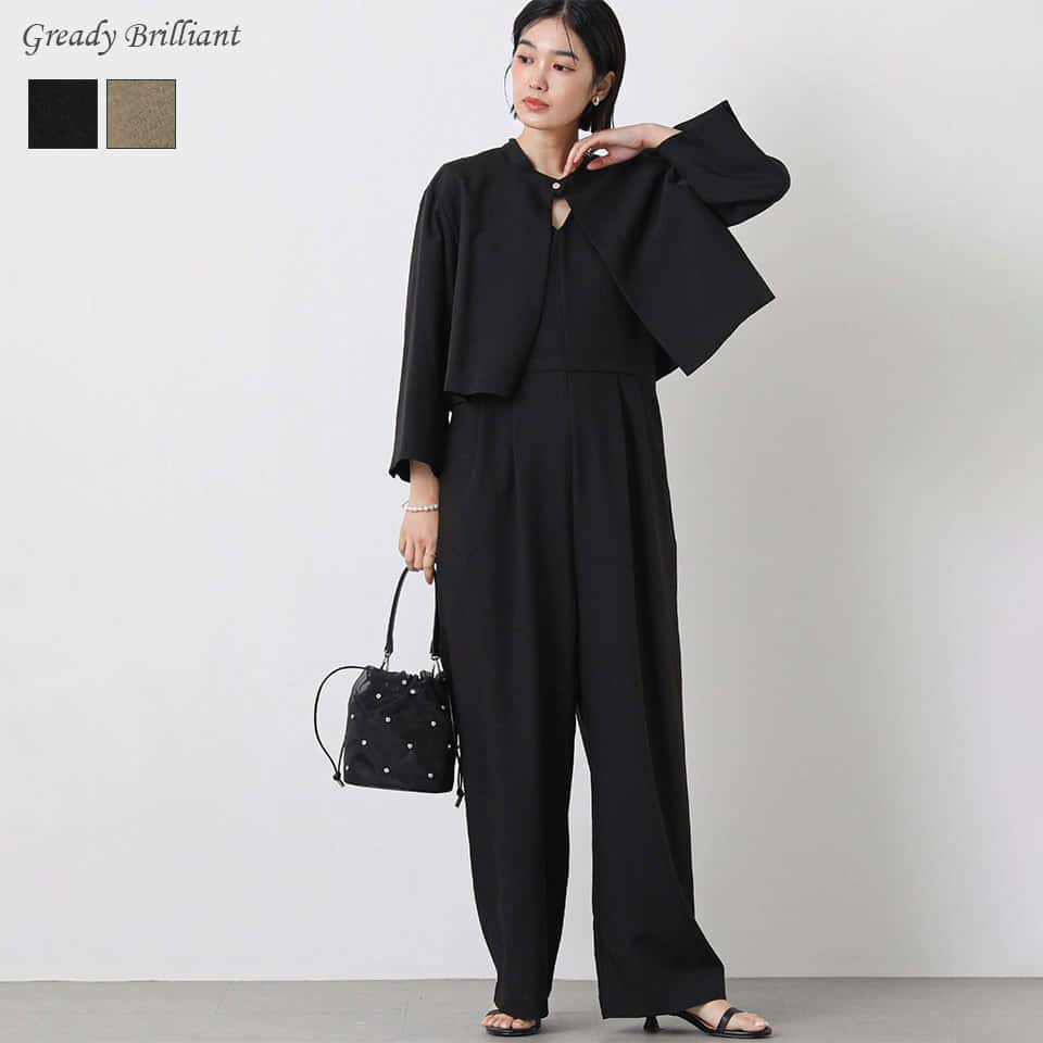 【※4時間限定※スタートダッシュクーポン配布中！】【SALE 40%OFF】グレディブリリアン CHIGNON サロペット ジャケット付き セットアップ ワイドパンツ レディース 2WAY きれいめ 大人 春 夏 / Gready Brilliant