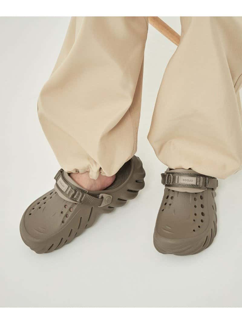 【WEB限定】＜CROCS＞ ECHO CLOG エコー クロッグ サンダル UNITED ARROWS green label relaxing ユナイテッドアローズ グリーンレーベルリラクシング シューズ・靴 サンダル カーキ グレー【送料無料】[Rakuten Fashion]