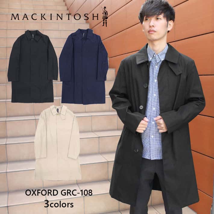 5%OFFクーポン配布中！MACKINTOSH マッキントッシュ OXFORD オックスフォードステンカラーコート トップス コート メンズ ブラック ネイビー ベージュ GRC-108プレゼント ギフト 通勤 通学 送料無料